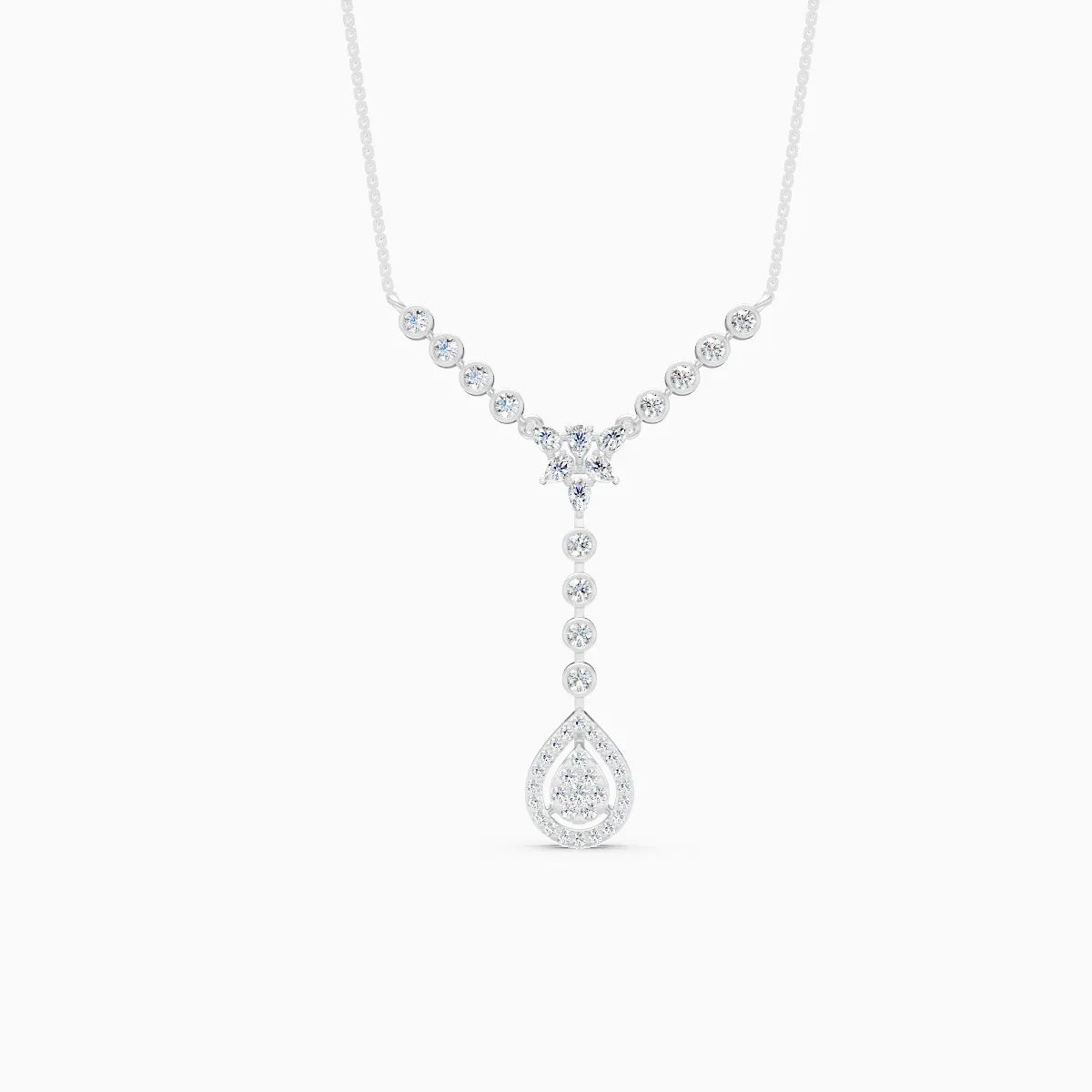 Glamorous Y-Necklace with Tear Drop Design