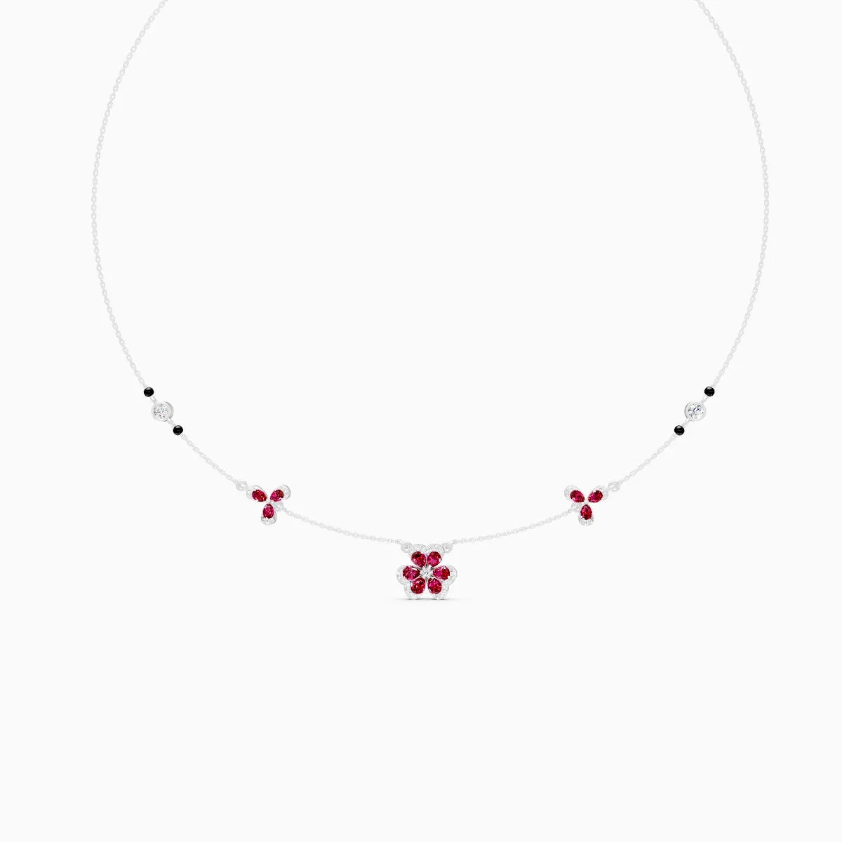 Pink Emerald & Lab Diamond Gold Necklace