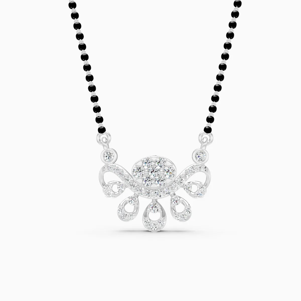 Artistic Petal Drop Diamond Mangalsutra
