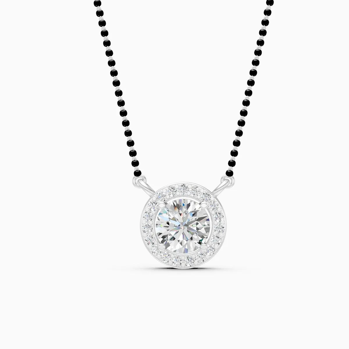 Twilight Halo in Dual Tone Round Diamond Mangalsutra