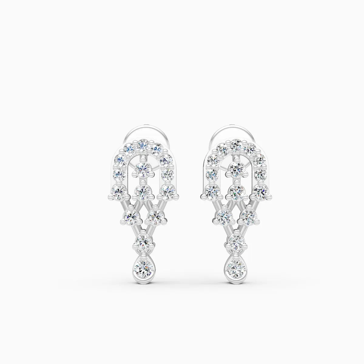 Round Two-Tone Lab Grown Diamond Earrings