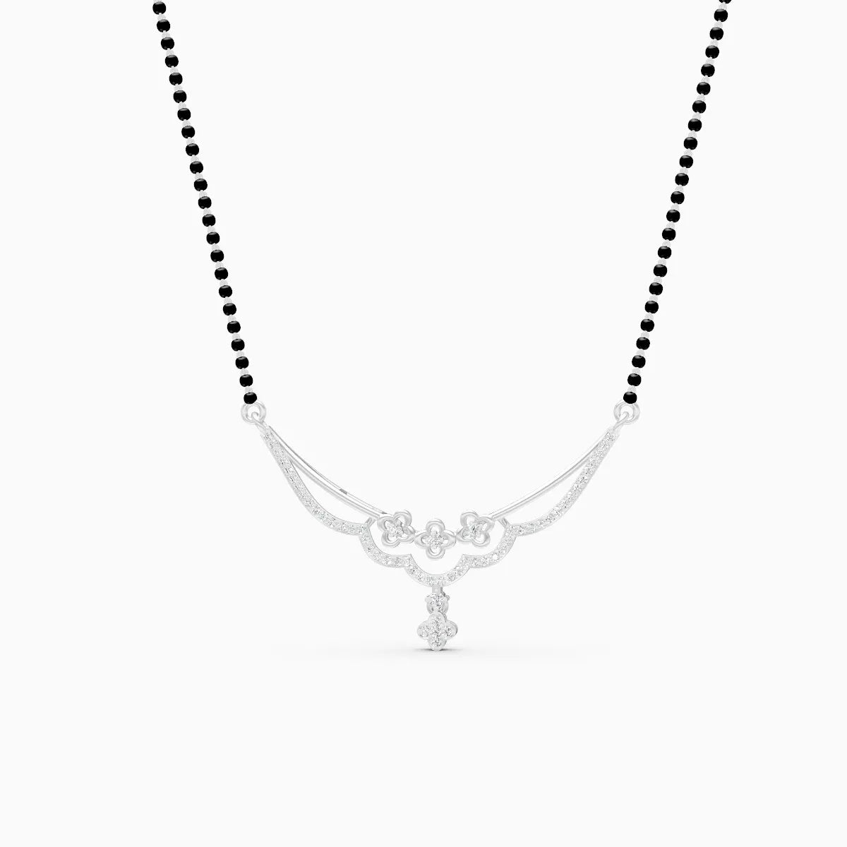 Two-Tone Floral Glow Lab Diamond Mangalsutra