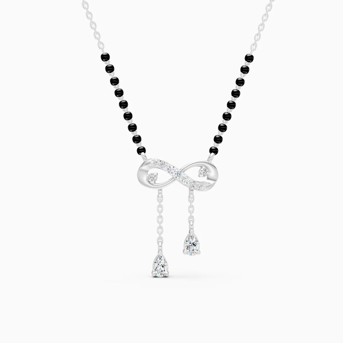 Stylist Infinity Mangalsutra With Diamond Drop Pendants