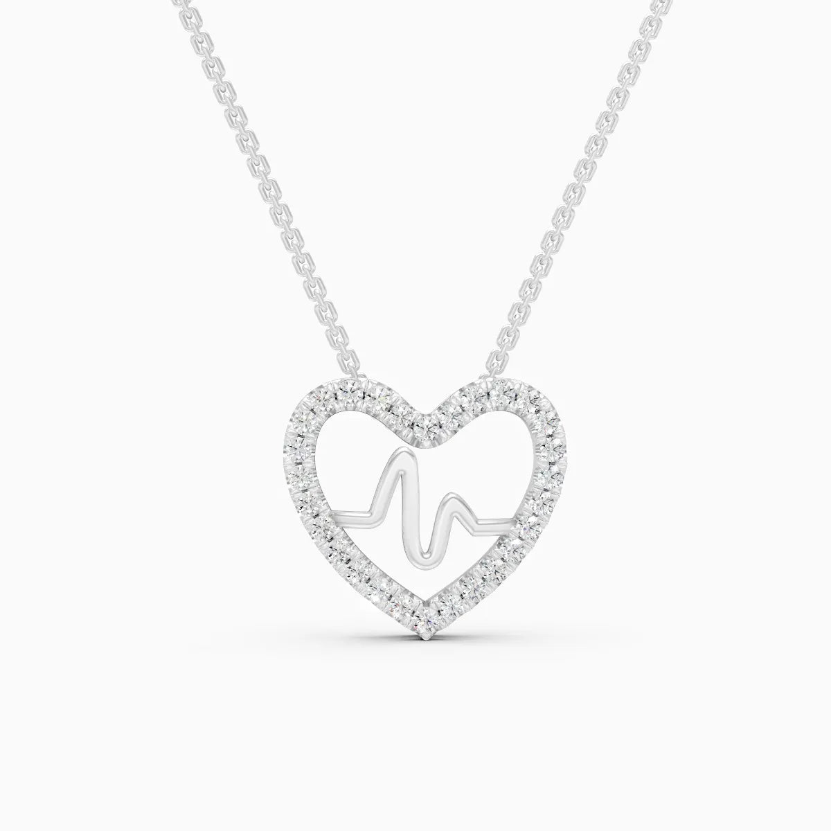 Heartbeat Diamond Pendant With Chain