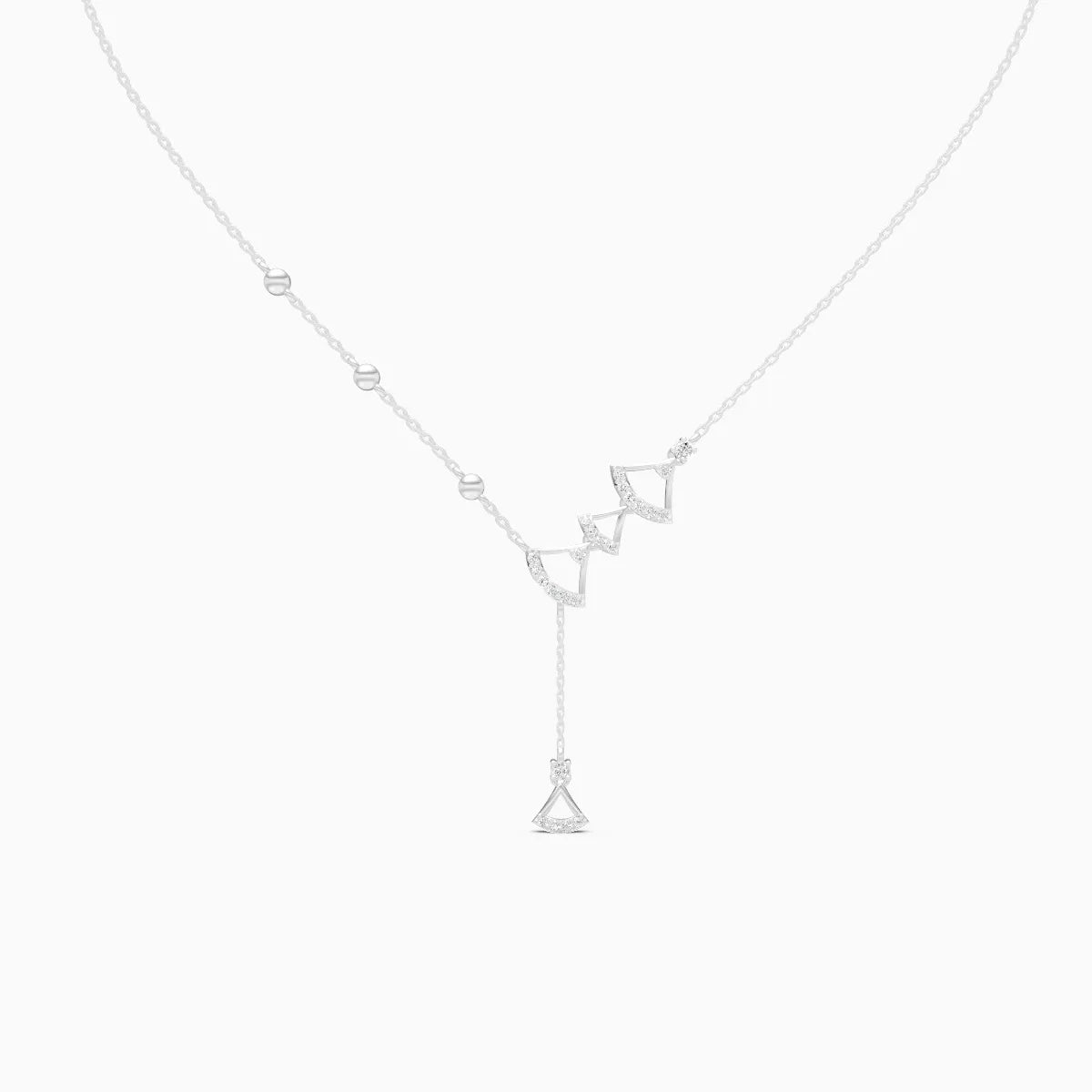 Modern Edge Triangle Charm Diamond Necklace