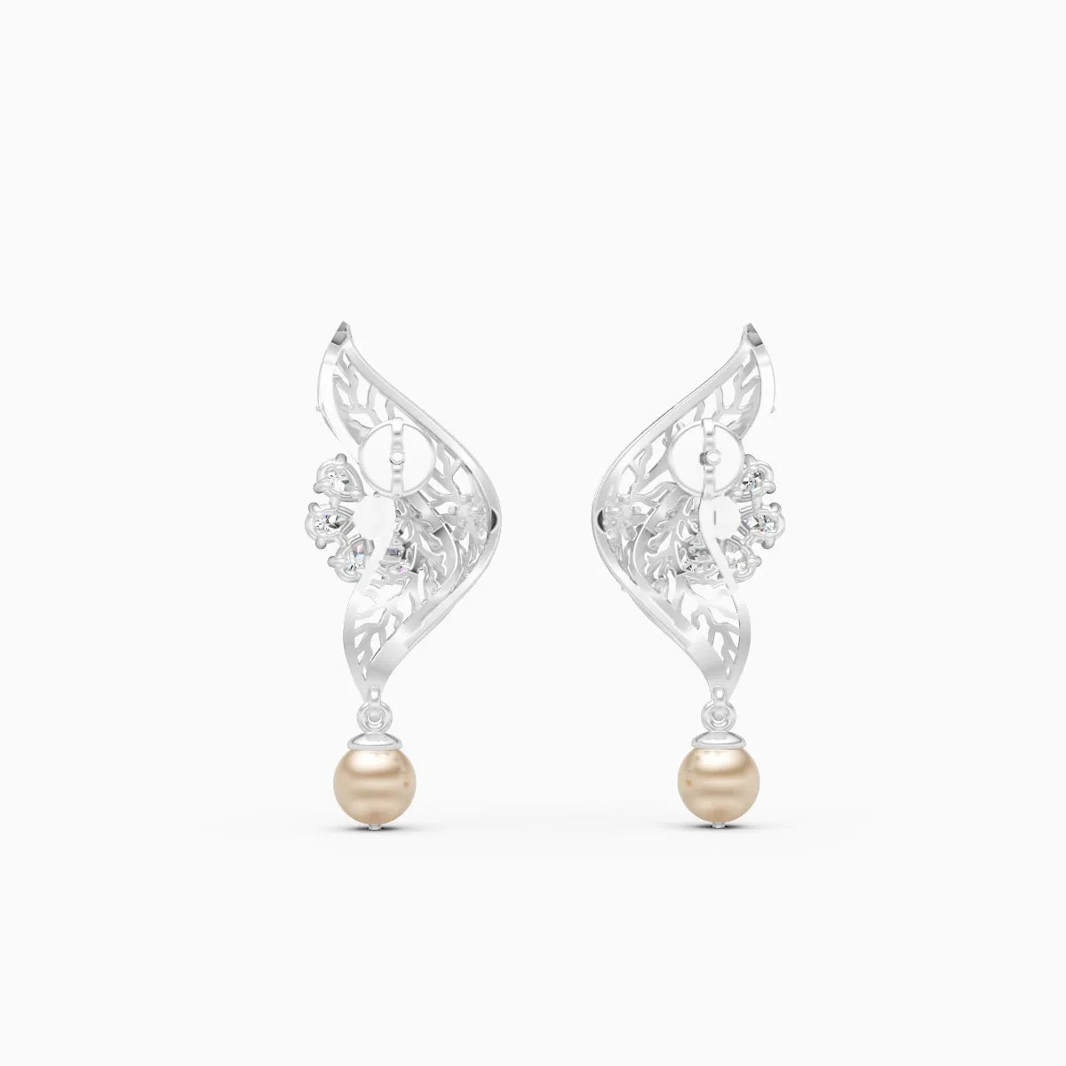 Leaf Whisper Lab Grown Diamond Earrings