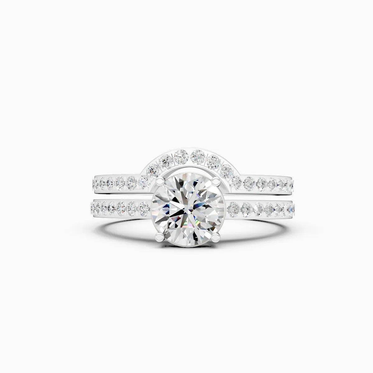 Timeless Round Cut Diamond Ring with Double Band