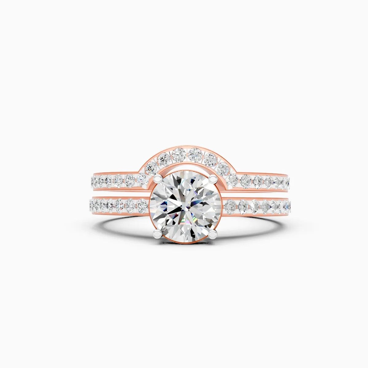 Timeless Round Cut Diamond Ring with Double Band
