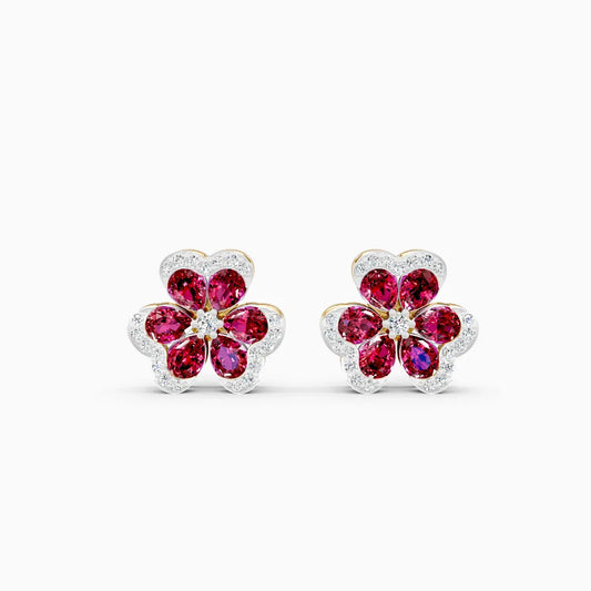 Floral Cluster Stud Earrings