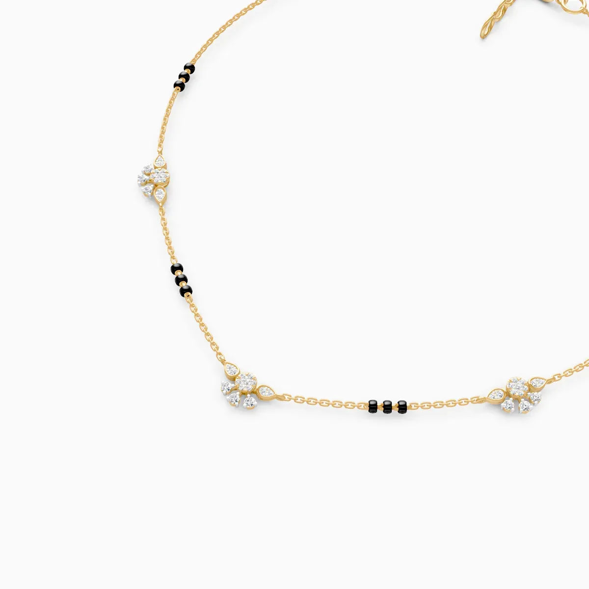 Everyday Floral Charm Small Diamond Mangalsutra