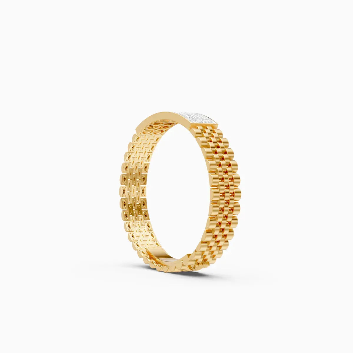 Luxurious Gold and Diamond Men's Bracelet