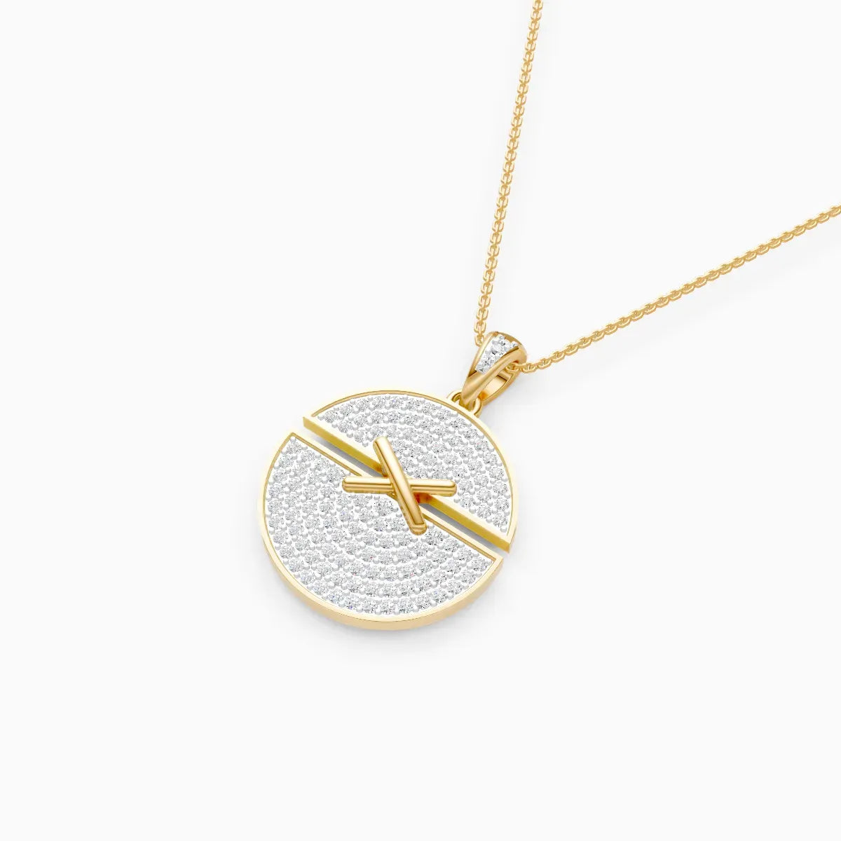 Glamorous Round Cluster Diamond Necklace