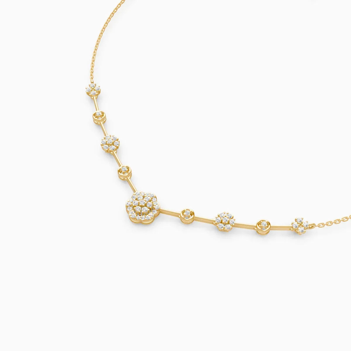 Elongated Round Glow Diamond Necklace