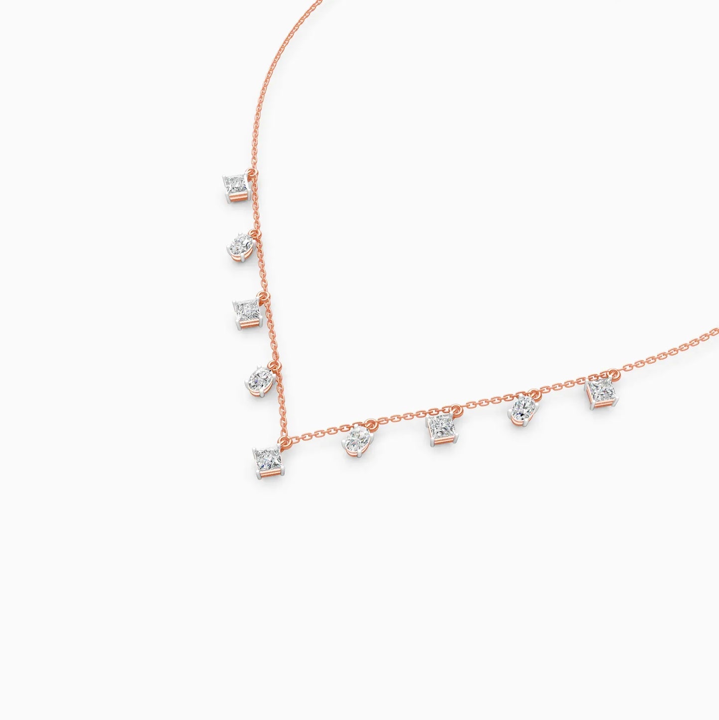 Geometric Radiance Charm Diamond Necklace