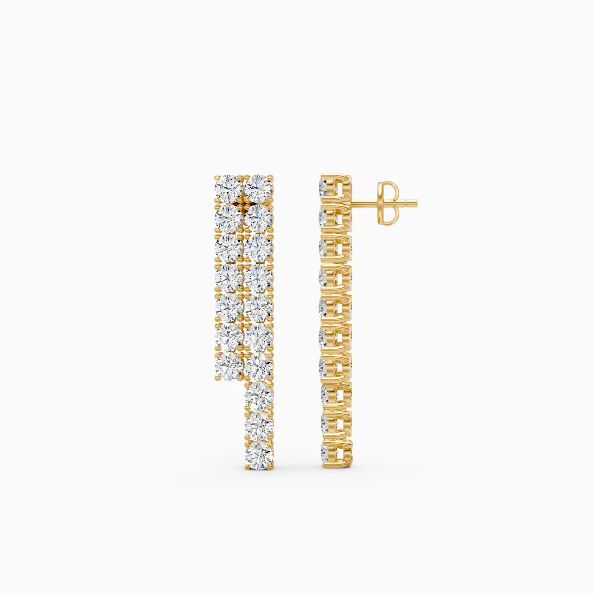 Brilliant Rows Statement Sparkle Line Earrings