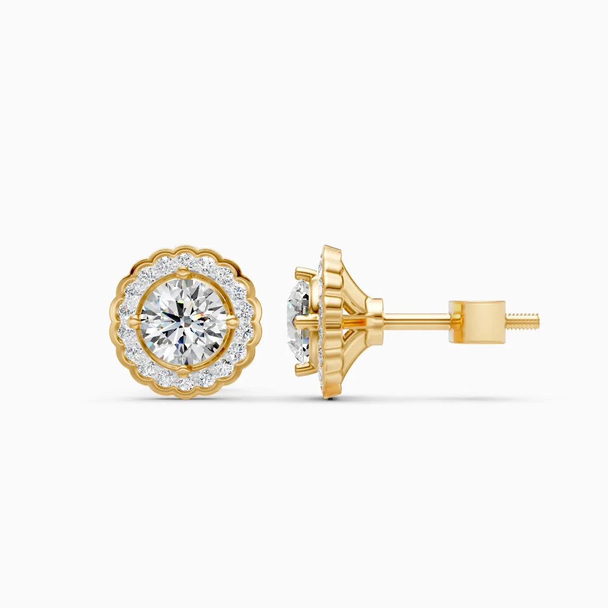Halo Blossom Lab Grown Diamond Earrings