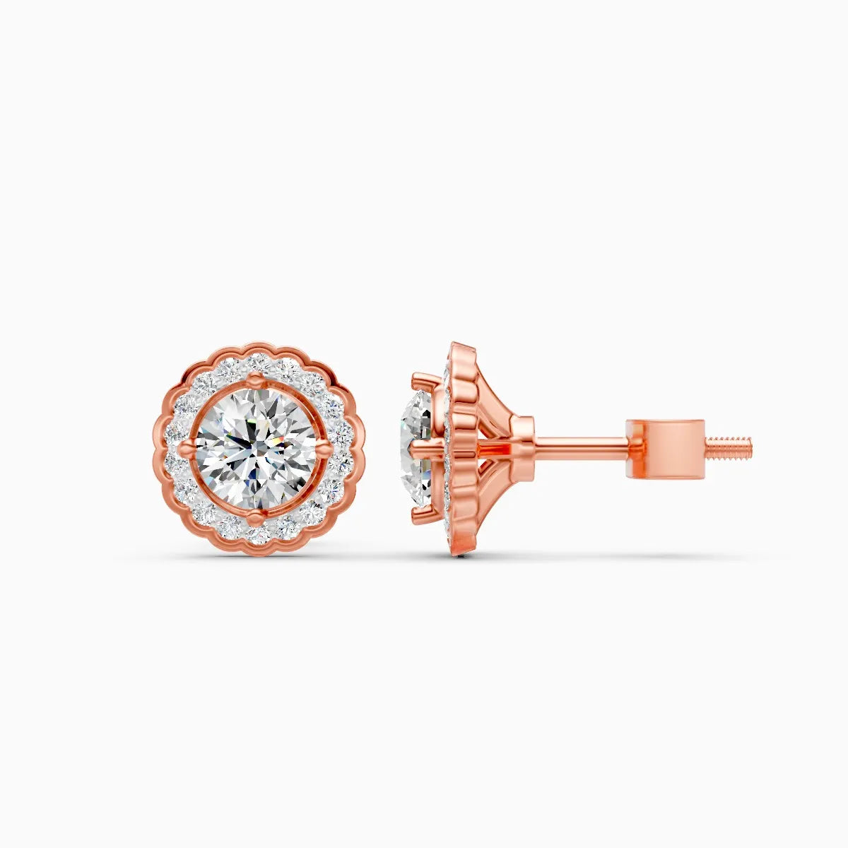 Halo Blossom Lab Grown Diamond Earrings