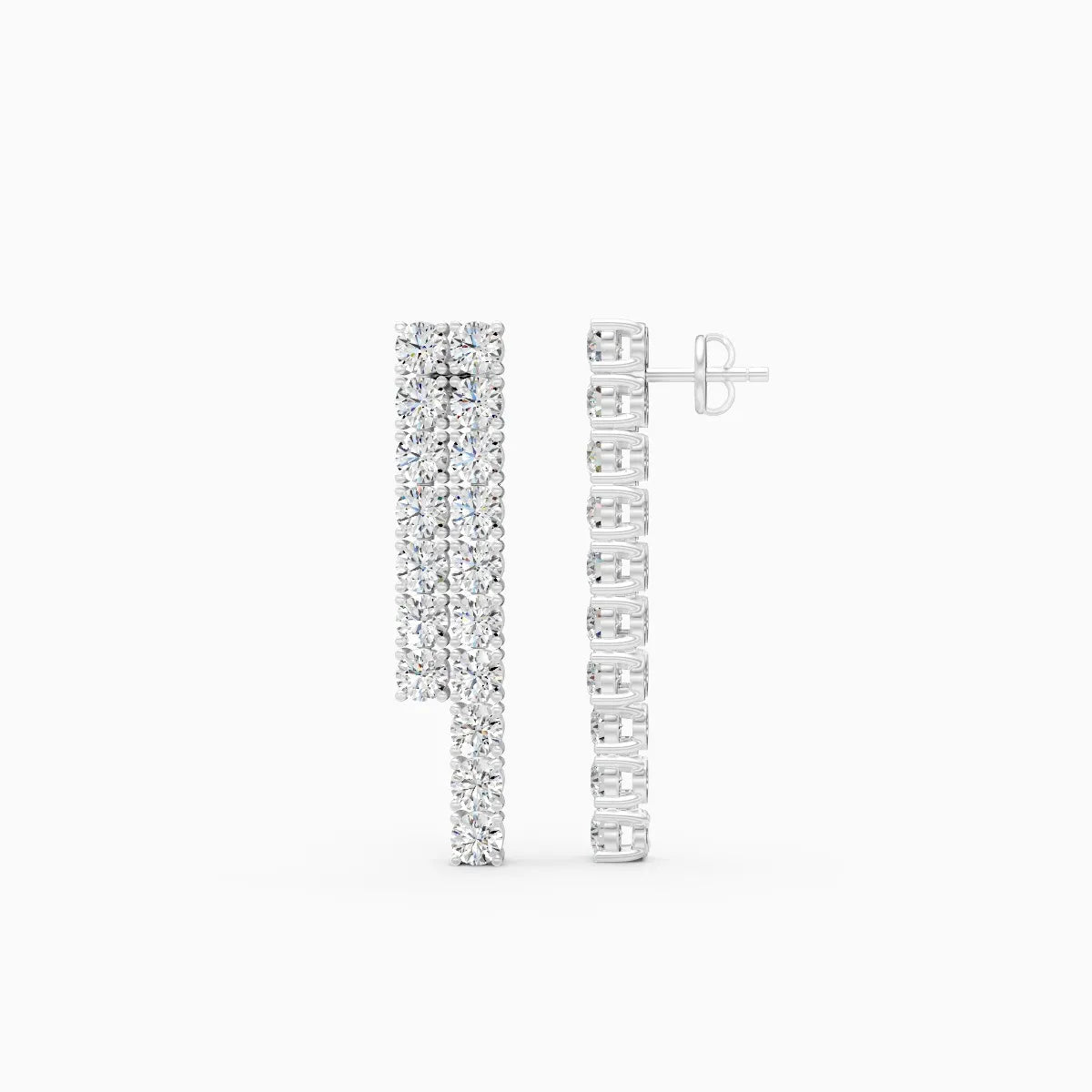 Brilliant Rows Statement Sparkle Line Earrings