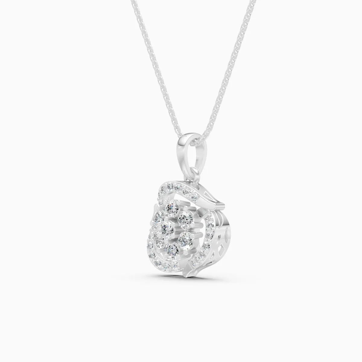 Dazzling Flower-Inspired Diamond Pendant