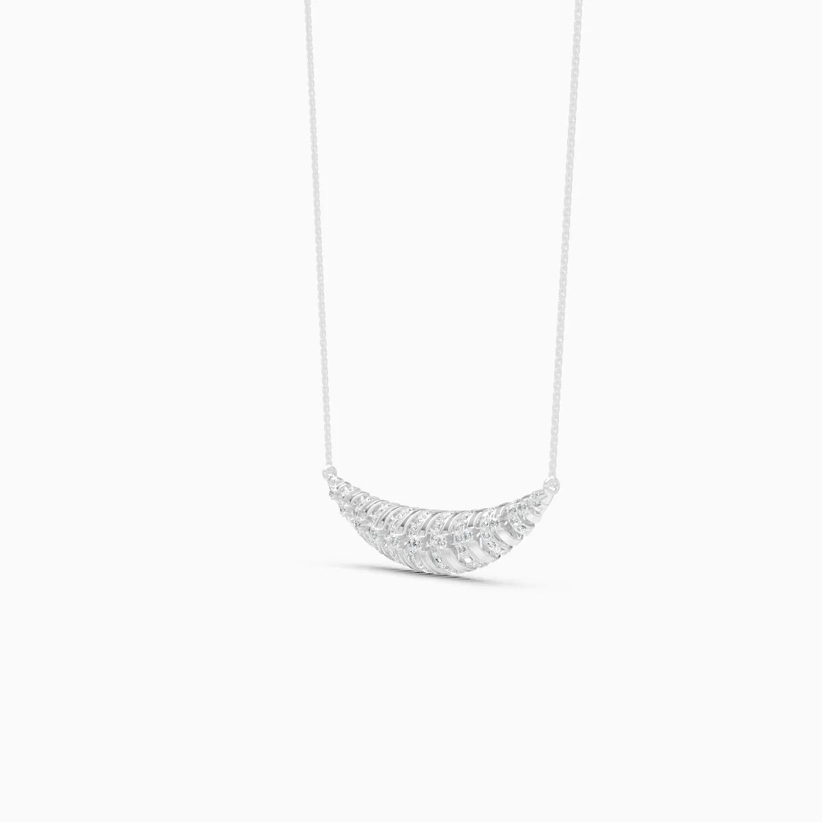 Symmetric Round-Cut Diamond Multi-Tone Arc Pendant