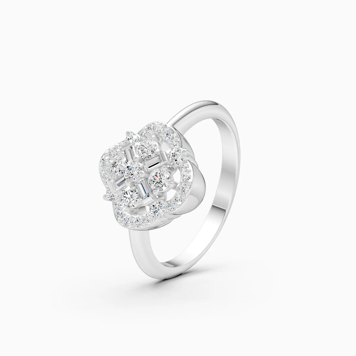 Royal Cluster Twilight Glow Lattice Ring