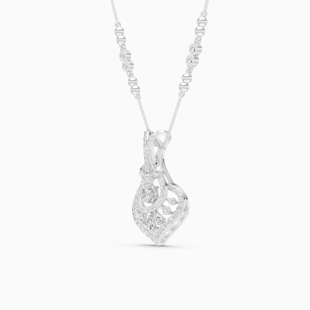 Graceful Teardrop Glow Glimmer Loop Pendant Set