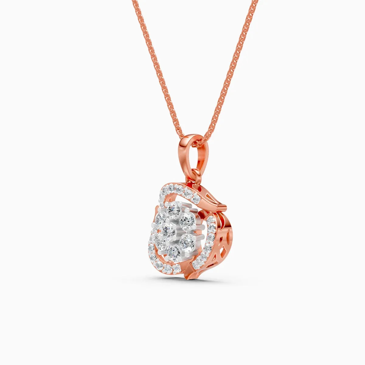 Dazzling Flower-Inspired Diamond Pendant