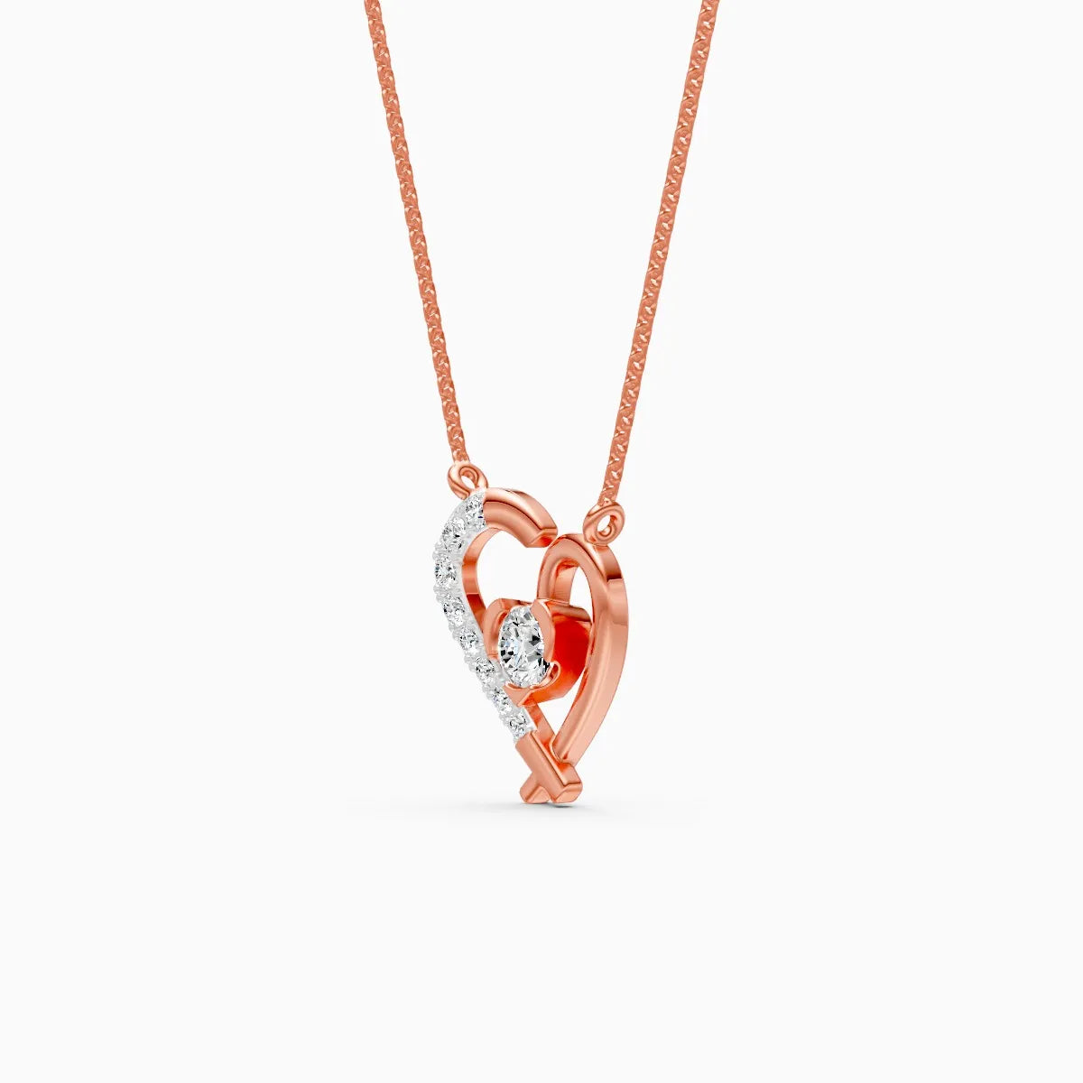 Soulmate Curve Lab Diamond Heart Necklace