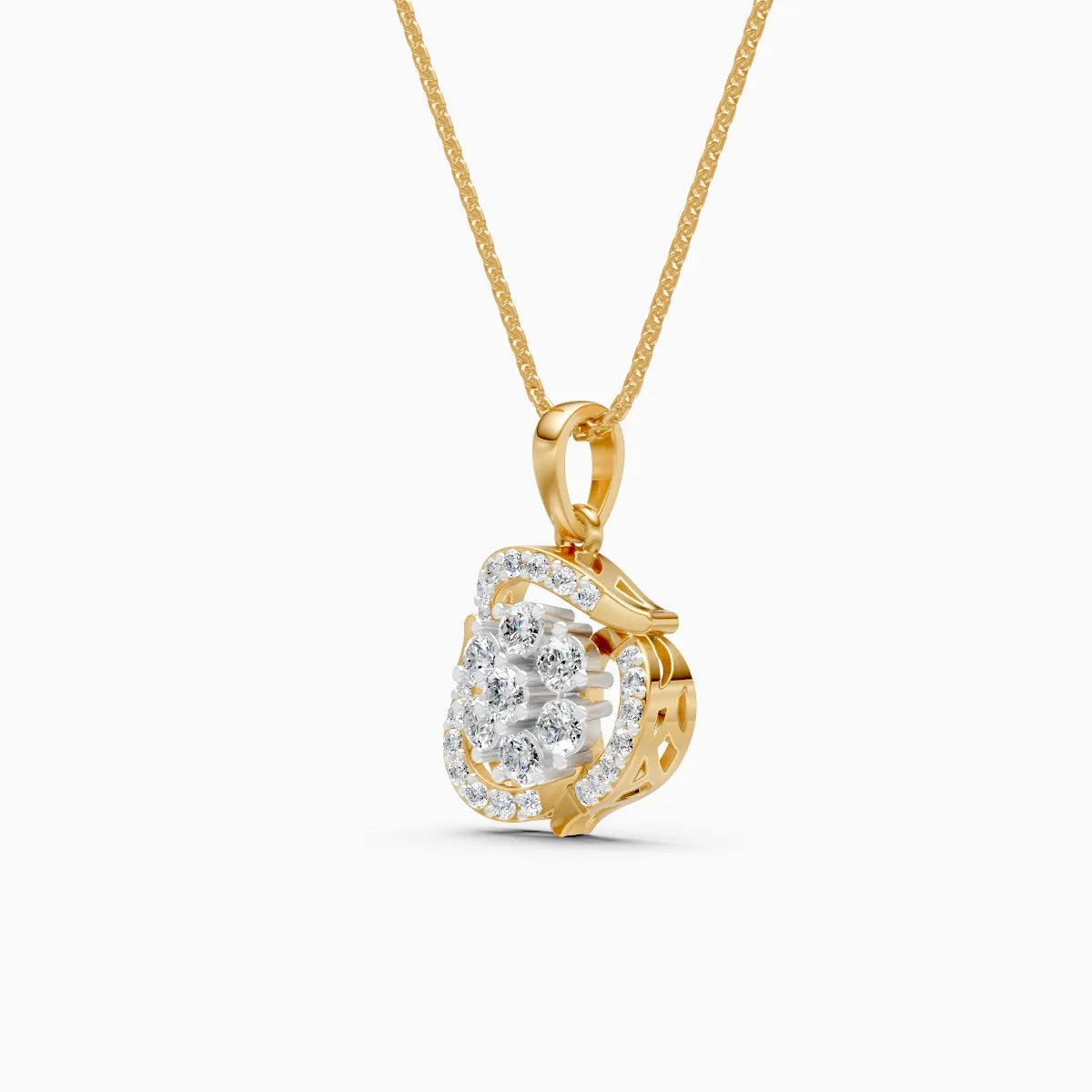 Dazzling Flower-Inspired Diamond Pendant
