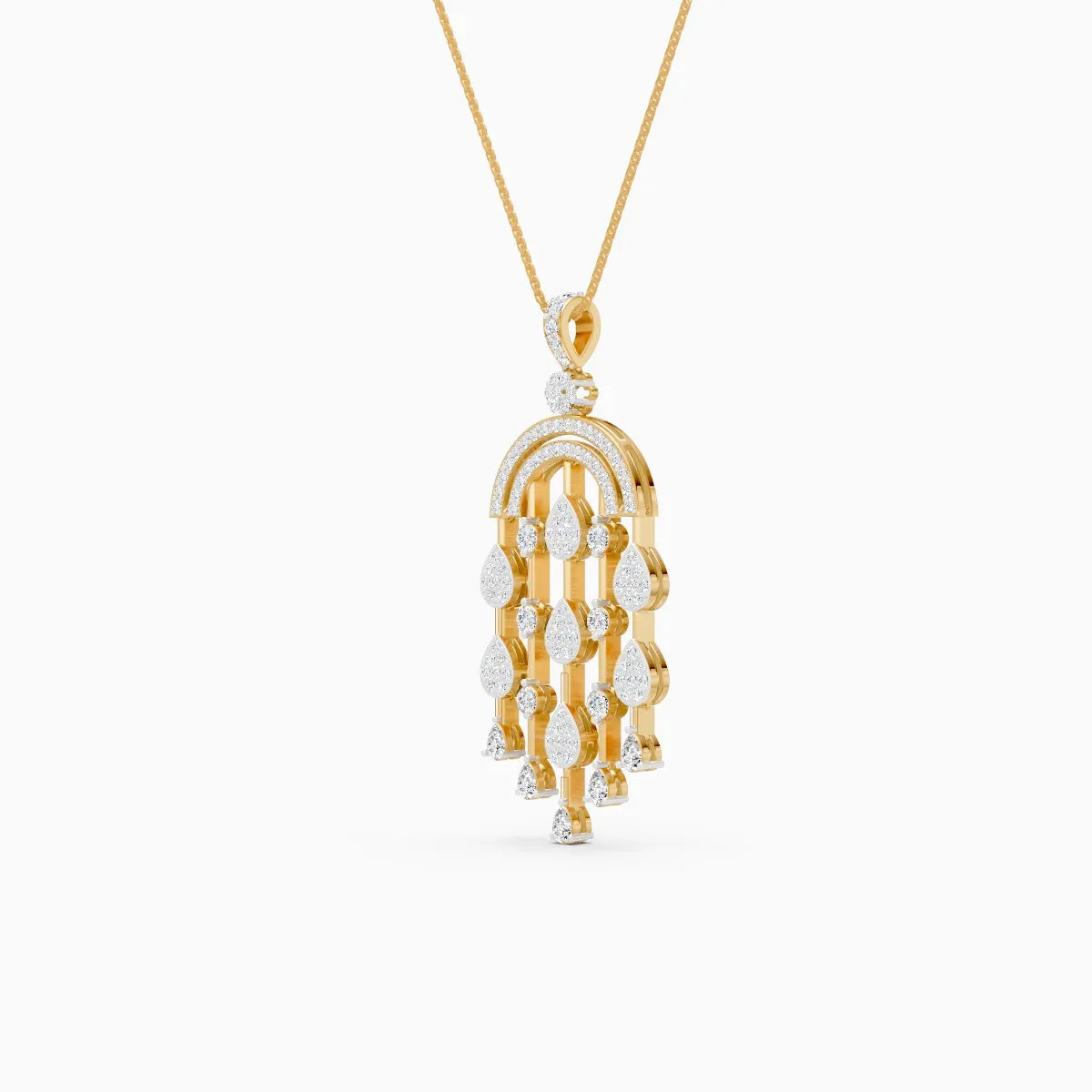 Chandelier Style Drop-Set Diamond Pendant