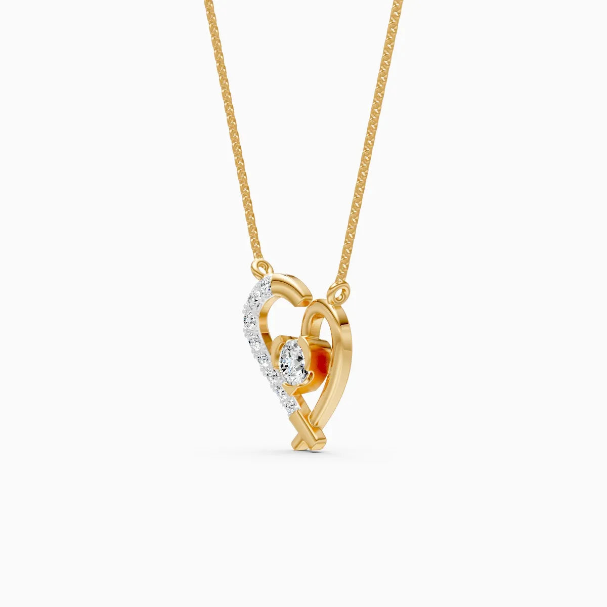 Soulmate Curve Lab Diamond Heart Necklace