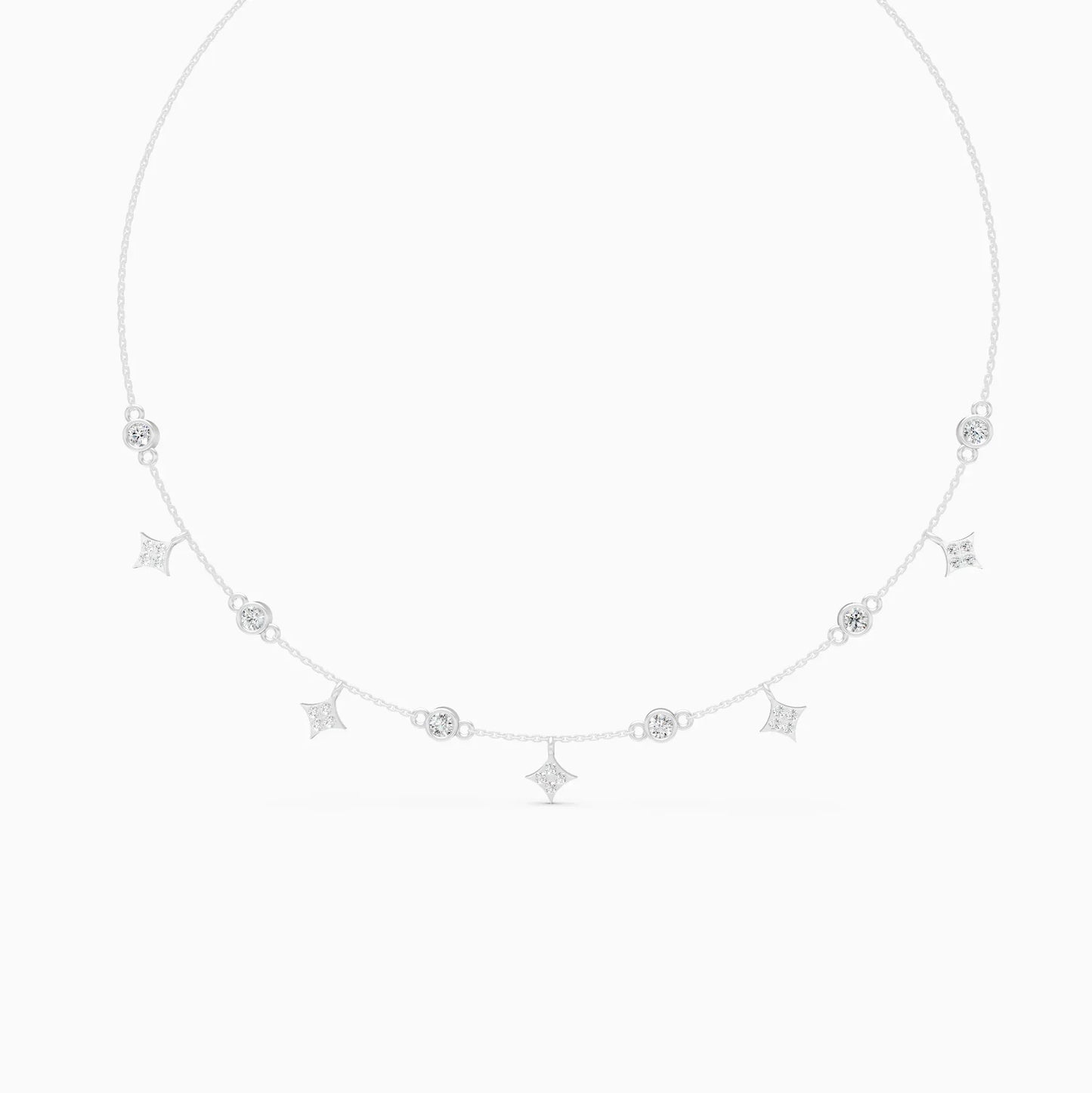 Starlit Gleam Round Stone Necklace