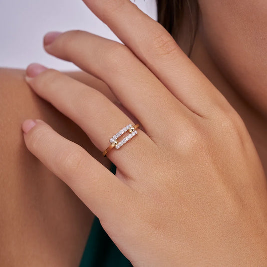 Dual Row Open Split Band Ring