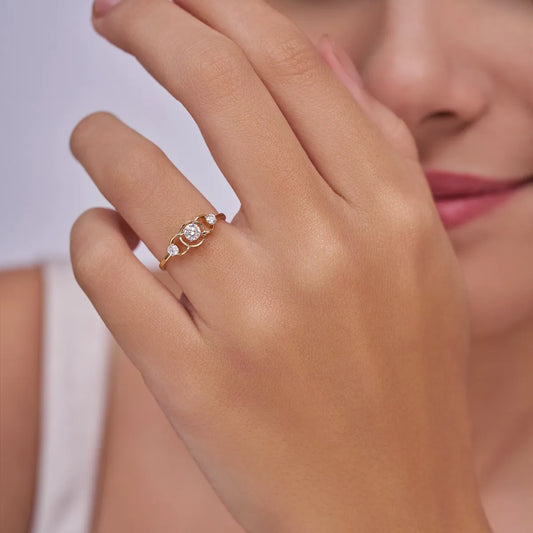 Intertwined Trio Solitaire Ring