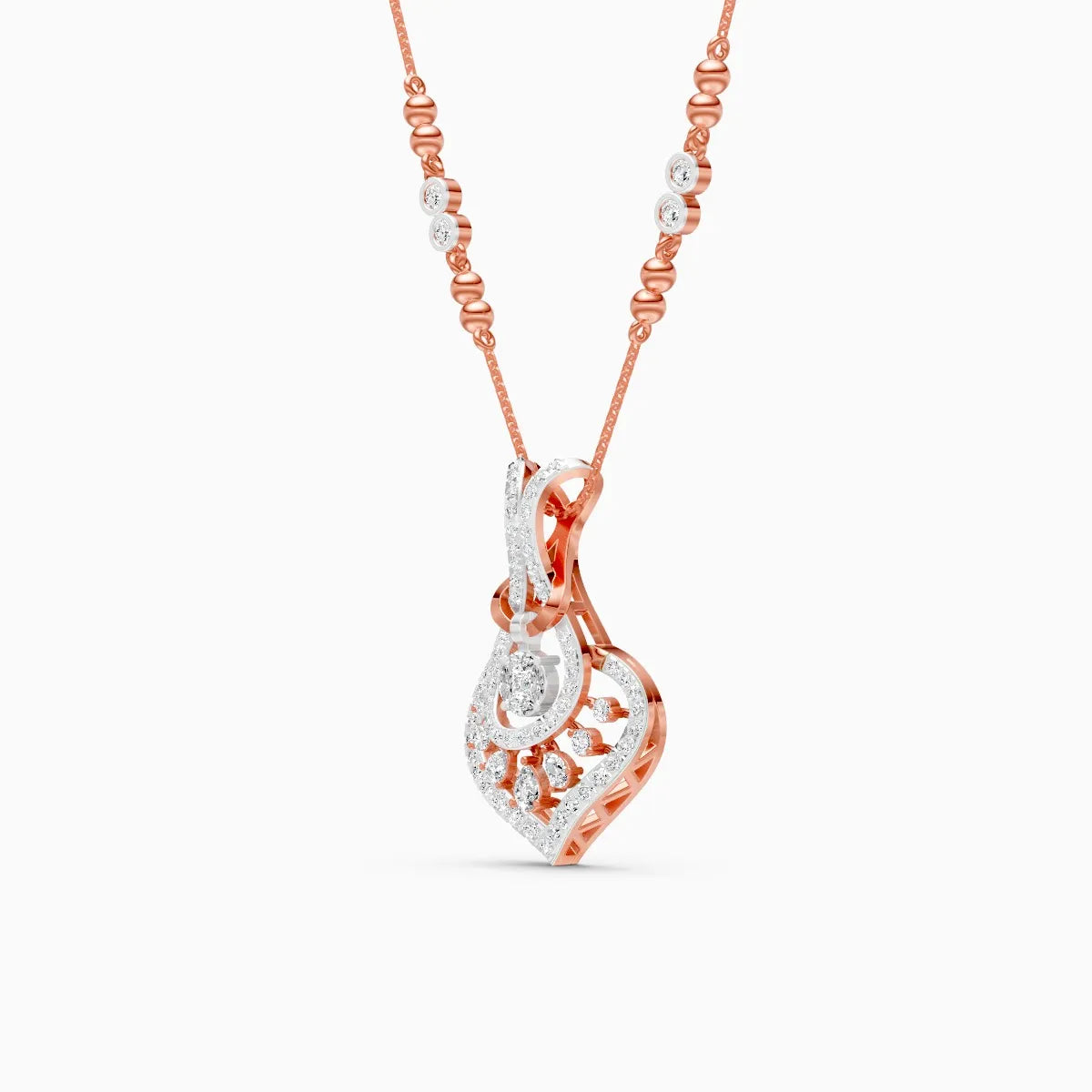 Graceful Teardrop Glow Glimmer Loop Pendant Set