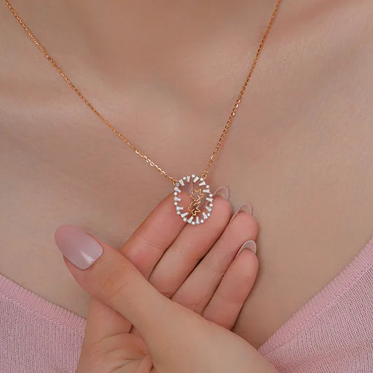 Floral Diamond Pendant Necklace