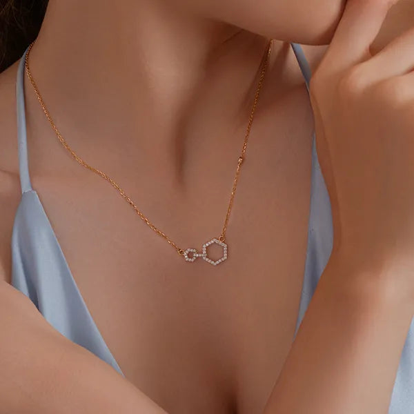 Modern Hexagon Lab Grown Diamond Pendant