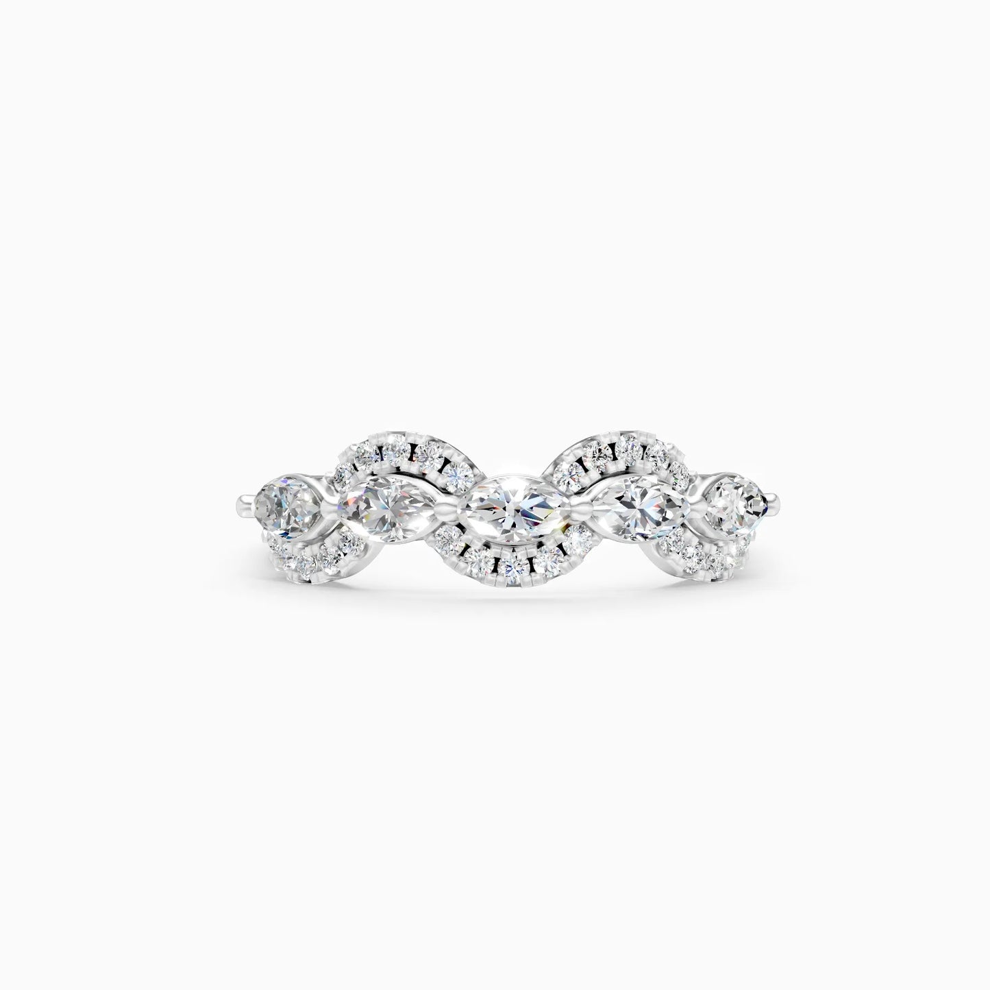 Glitzy Leaf Marquise Shape Diamond Ring