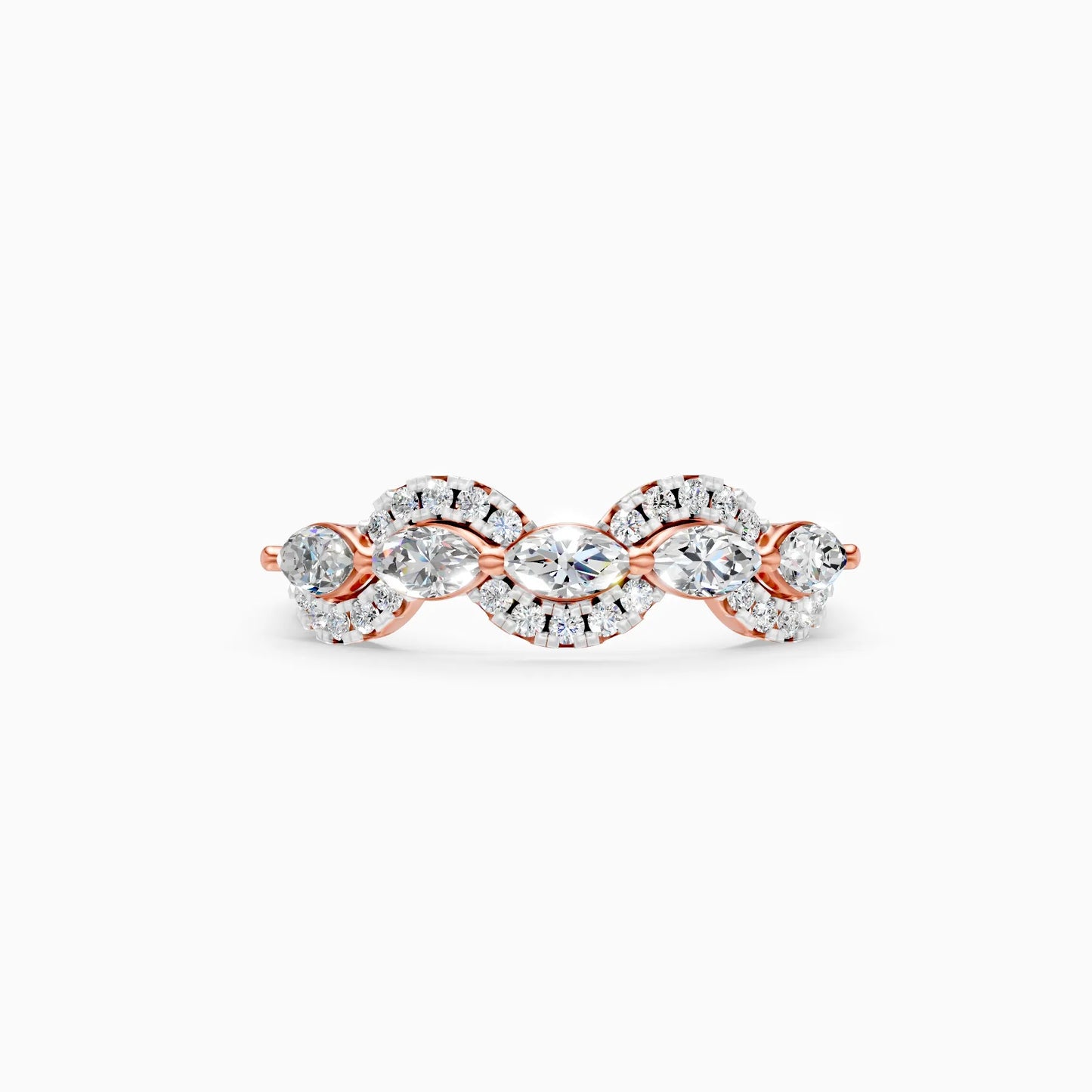 Glitzy Leaf Marquise Shape Diamond Ring