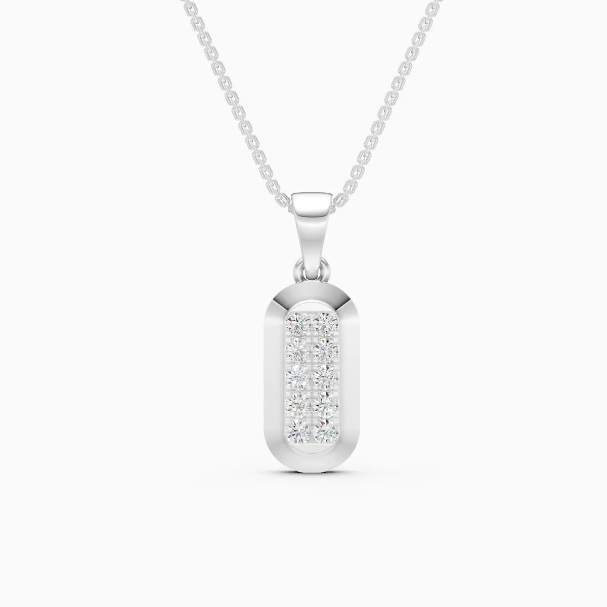 Pill-Shape Round Lab Diamond Pendant