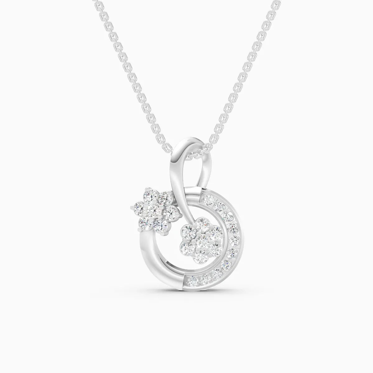 Circle of Flowers Diamond Pendant