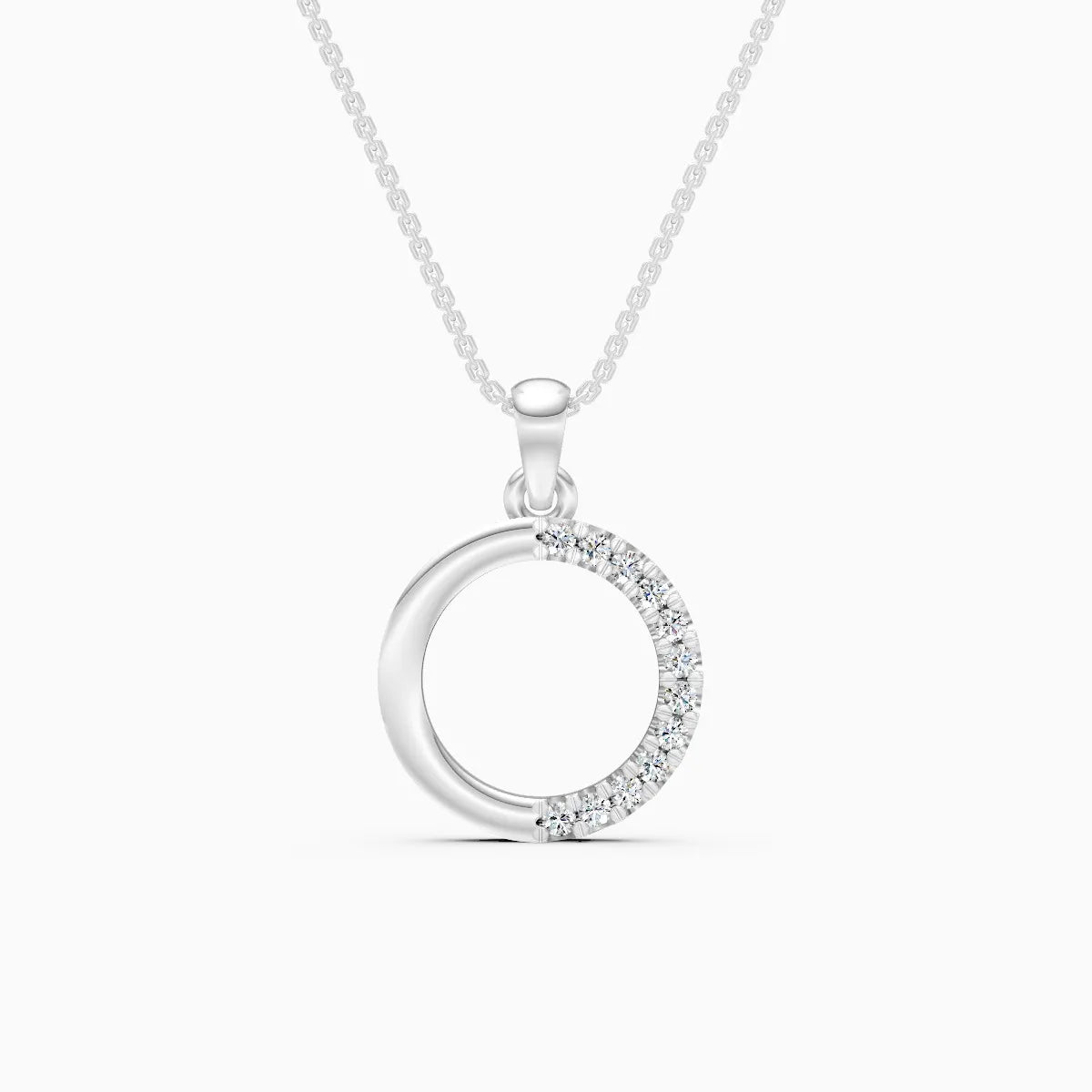 Half Halo Lab Diamond Circle Pendant