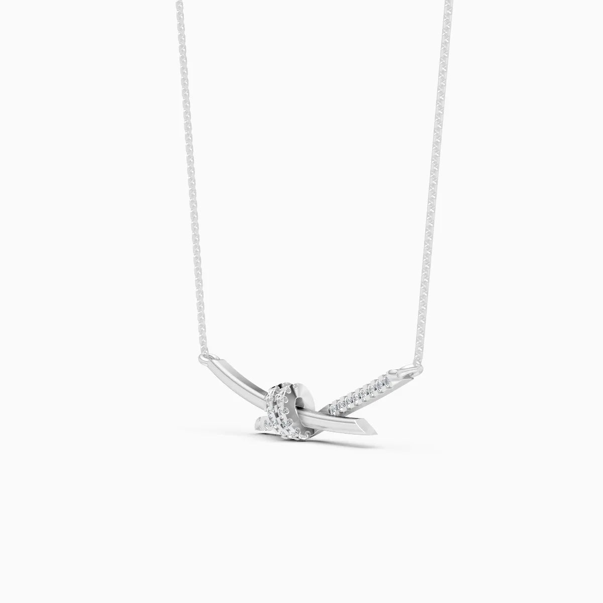Sparkling Knot And Delicate Twist Diamond Pendant