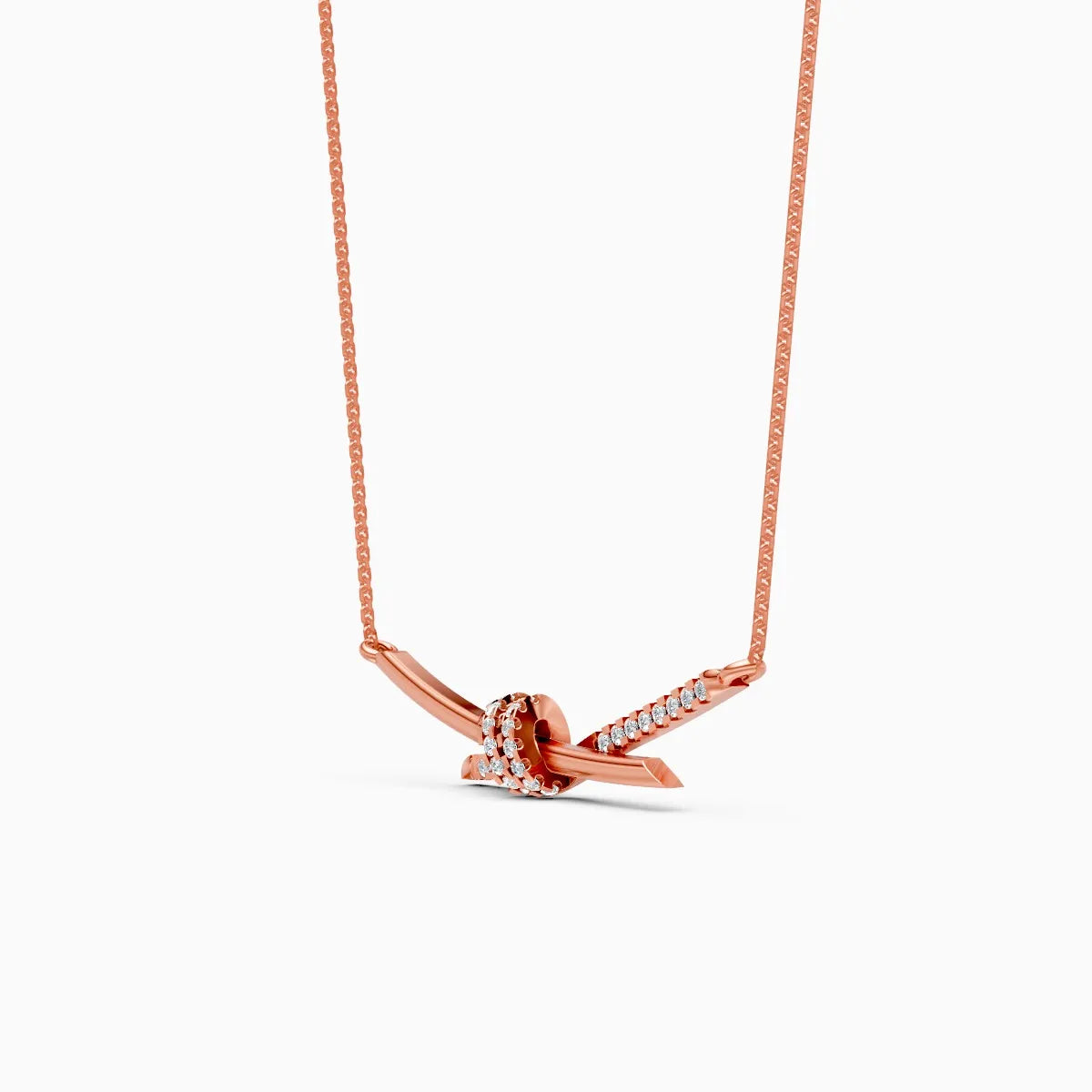 Sparkling Knot And Delicate Twist Diamond Pendant