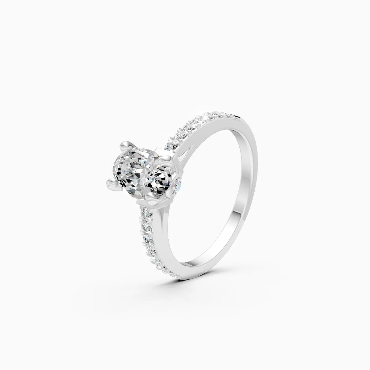 Delicate Oval Cut Lab Grown Diamond Ring