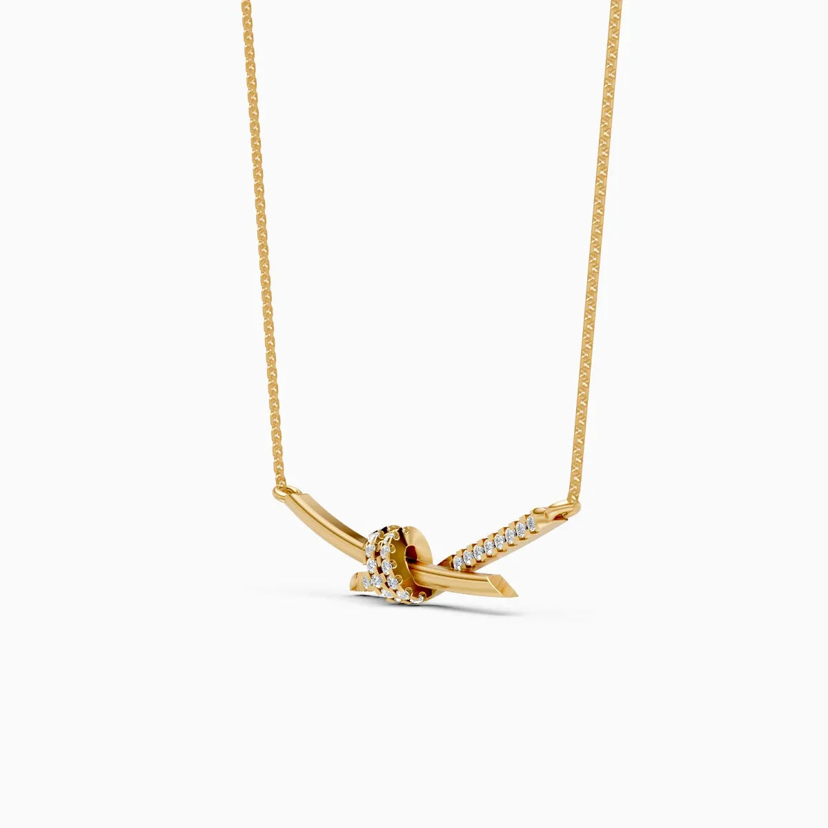 Sparkling Knot And Delicate Twist Diamond Pendant