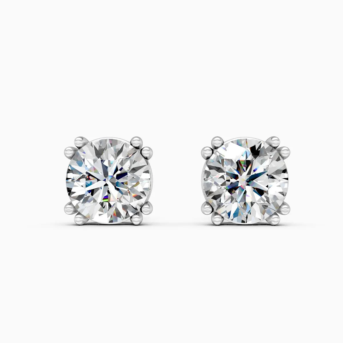 Sparkling Solitaire Lab Grown Diamond Stud Earrings