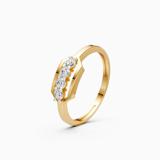 Geometric Five Stone Diamond Ring