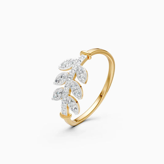 Diamond Leaf Branch Ring