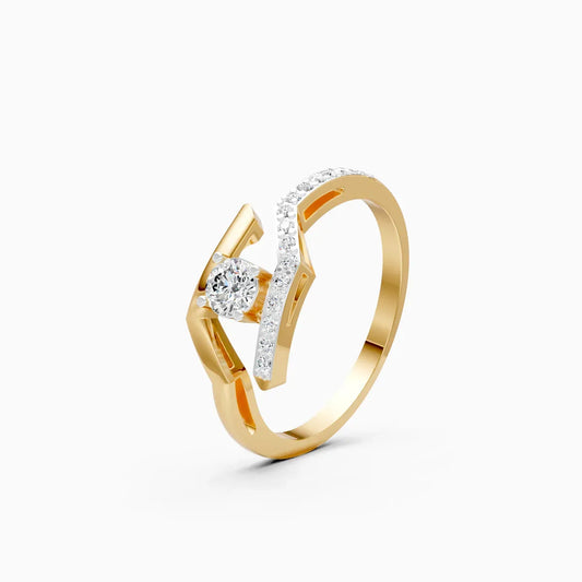 Open Curve Solitaire Ring